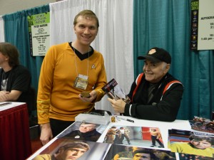 Me and the surprisingly goofy Walter Koenig. He was kind enough to show off my novel.