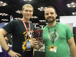 Here I am with fellow kaiju fan Tom Tancredi after he purchased "Destroyer."