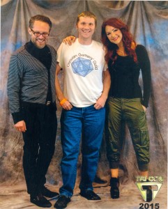 Me with Chuck Huber and Michele Specht (who accidentally cosplayed Kim Possible).